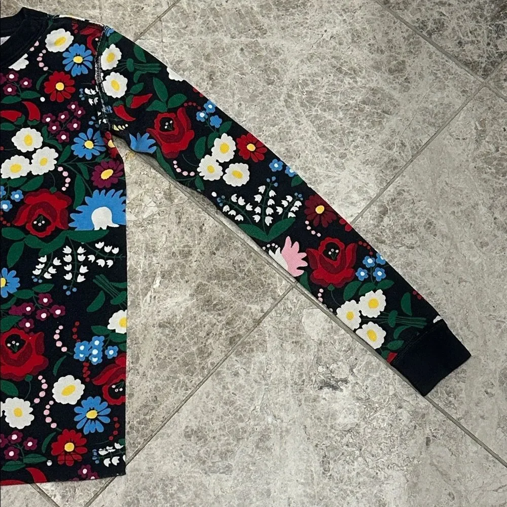 Hanna Andersson Festive Flowers Long John PJ Pajama Set Size 140 US 10